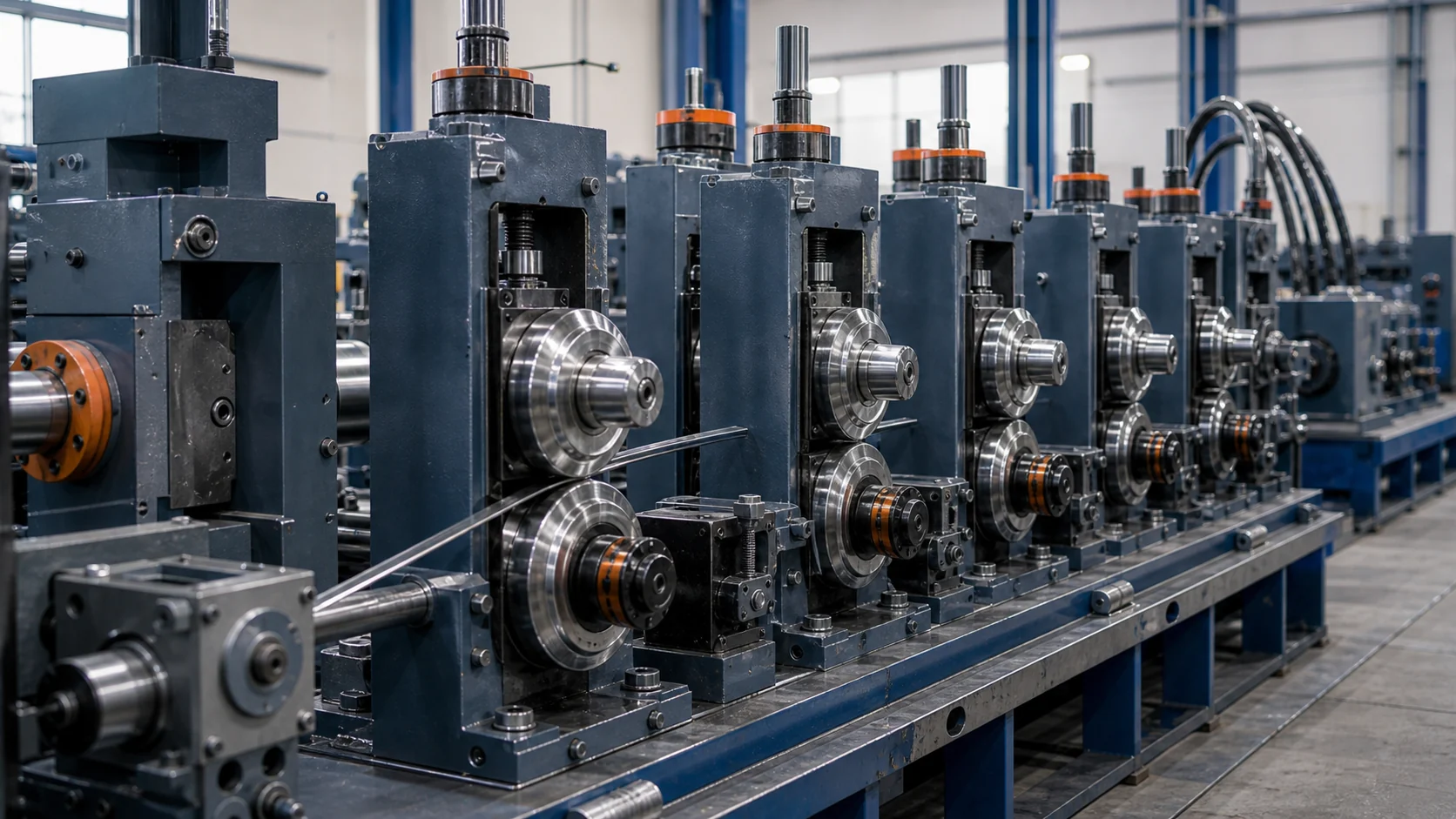 Tube mill forming section and machine assembly detail