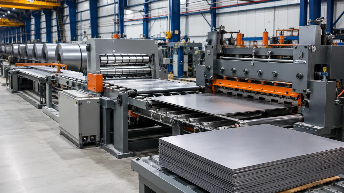Cut to length line for leveled steel sheets