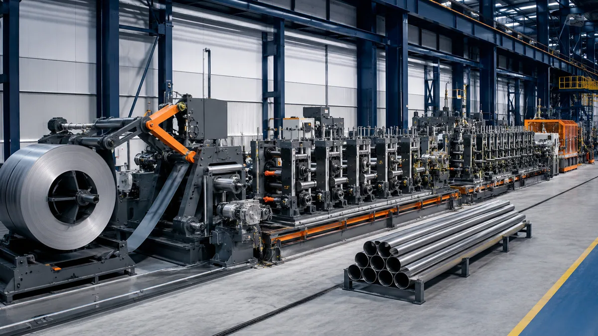 ERW tube mill machine for welded steel tube production