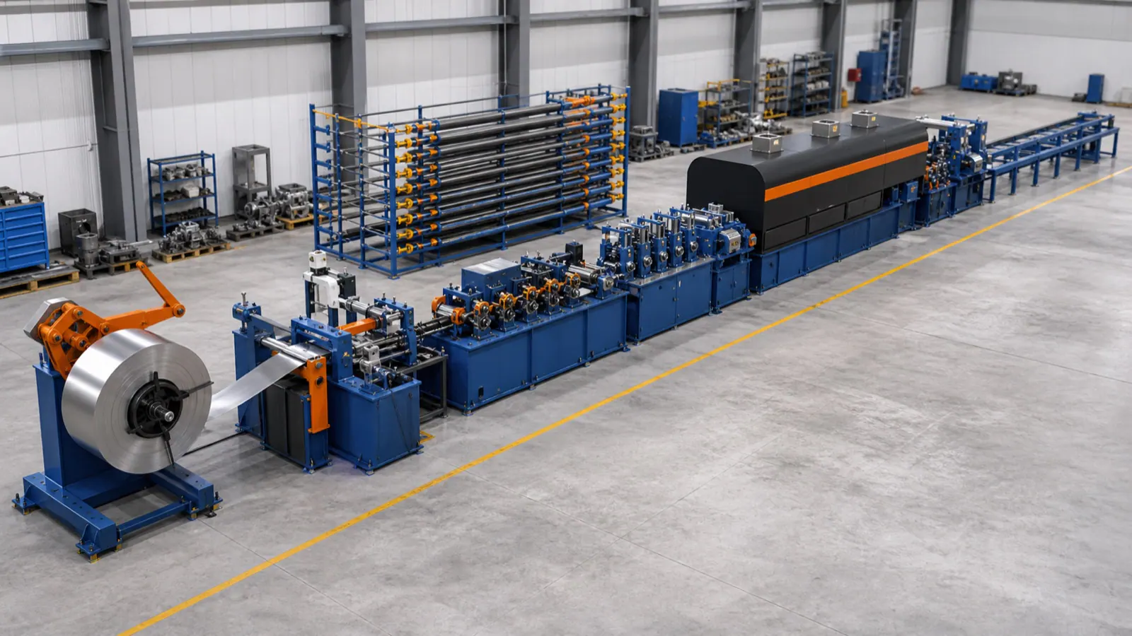 FX28 ERW tube mill line for small furniture, greenhouse and light structural tube production