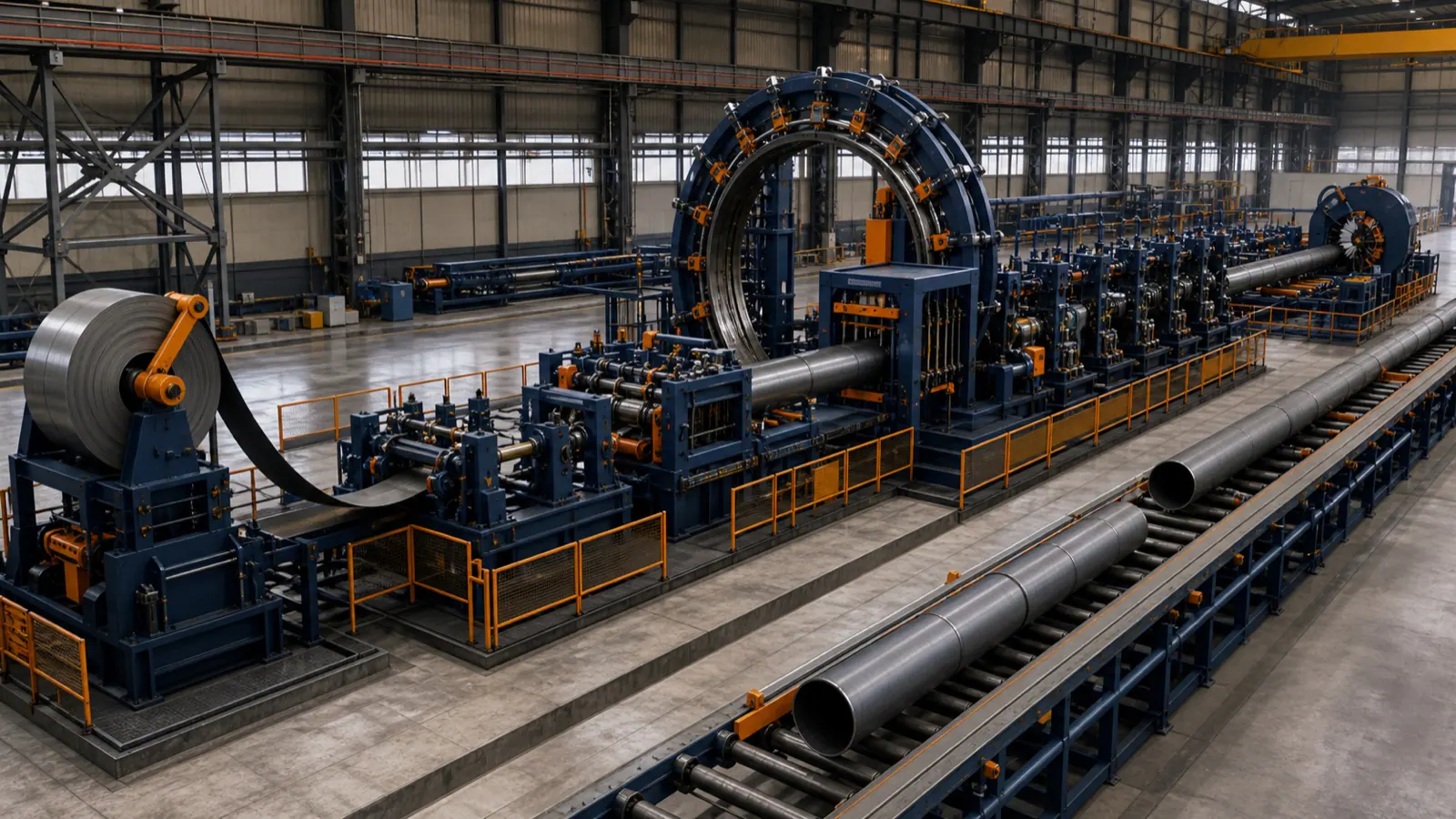 FX89 ERW tube mill line for large structural and industrial welded pipe production