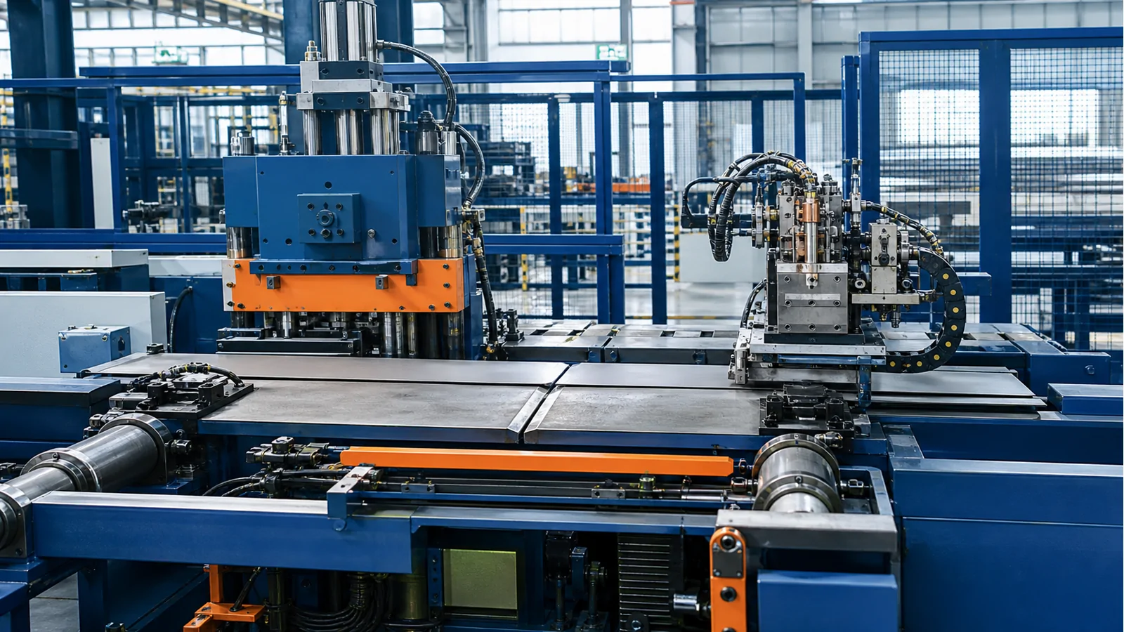 Shear and strip welder for tube mill coil changes