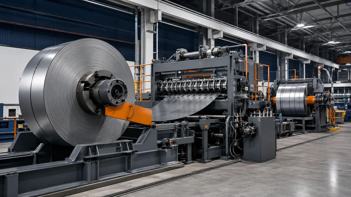 Steel coil slitting line for tube mill strip preparation