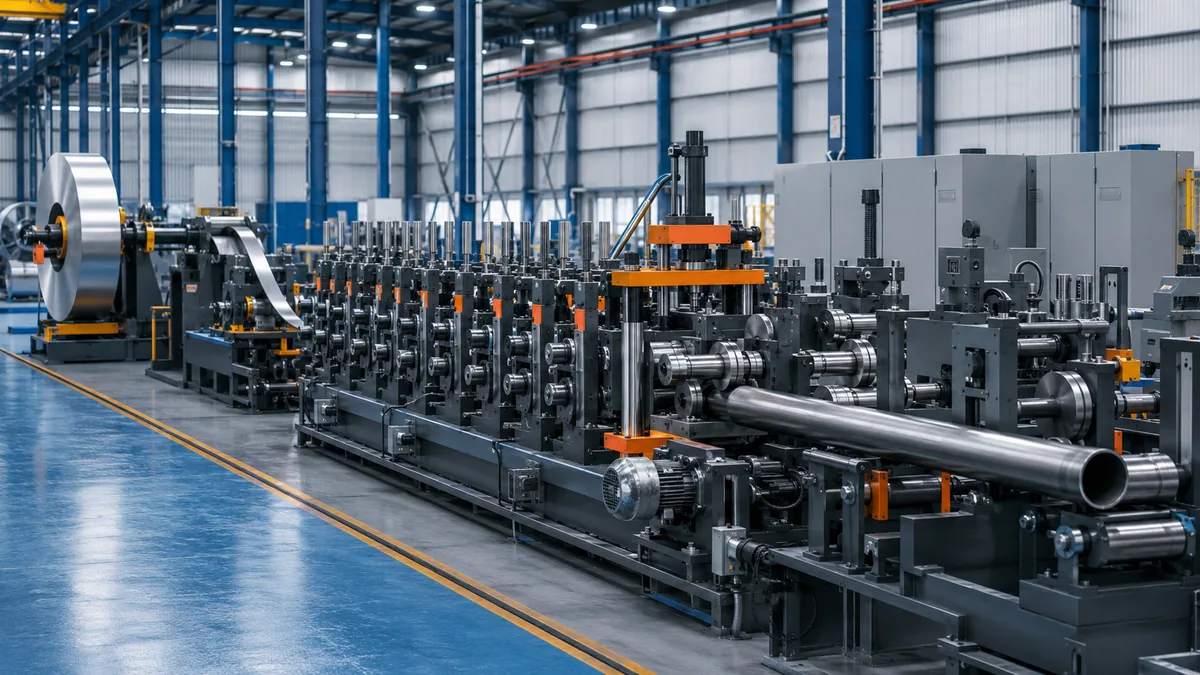 Complete steel pipe making machine line